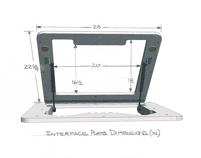 Dowelmax router table lift interface plate dimensions.