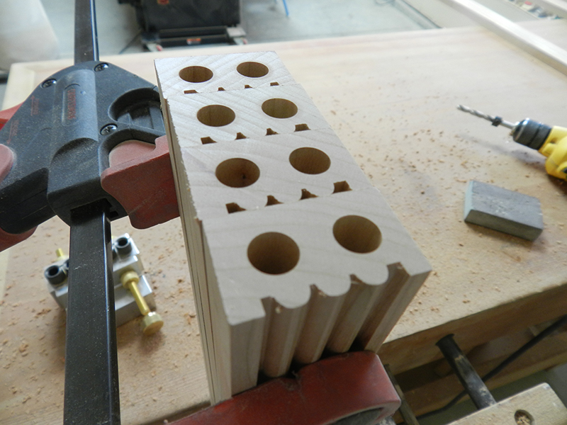 dowel-joint-bores-for-intermediate-bookcase-frame-rails