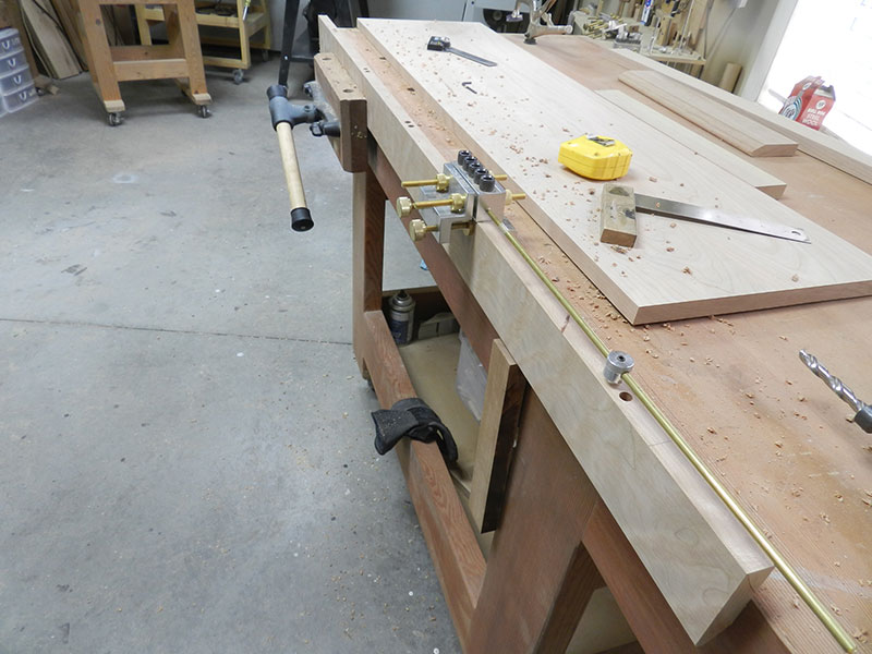 dowelmax-extended-distance-gauge-used-to-align-bores-along-mitered-edge-rail