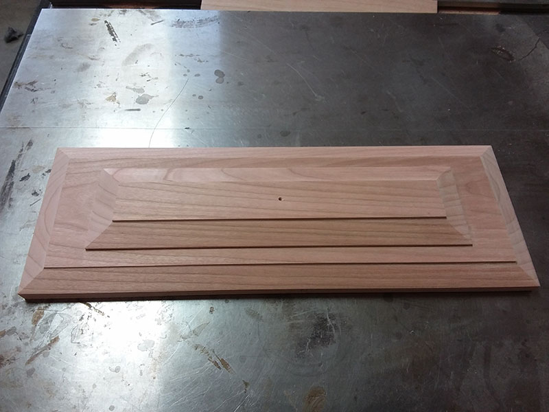photo of joined inner and outer plates used to build the bedside table drawer front fascia